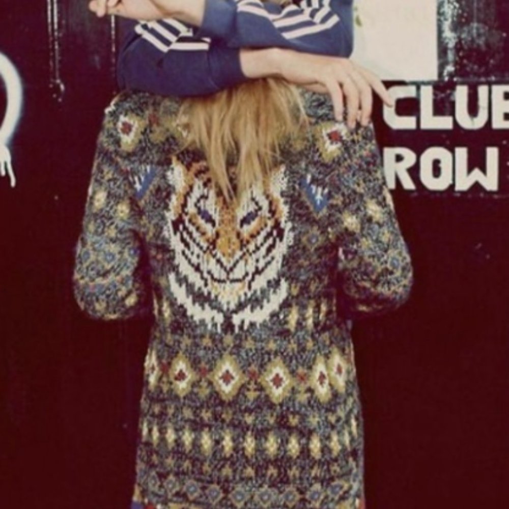 Free People  |  MASCOT Cardigan Tiger Sweater  |  Sz Small